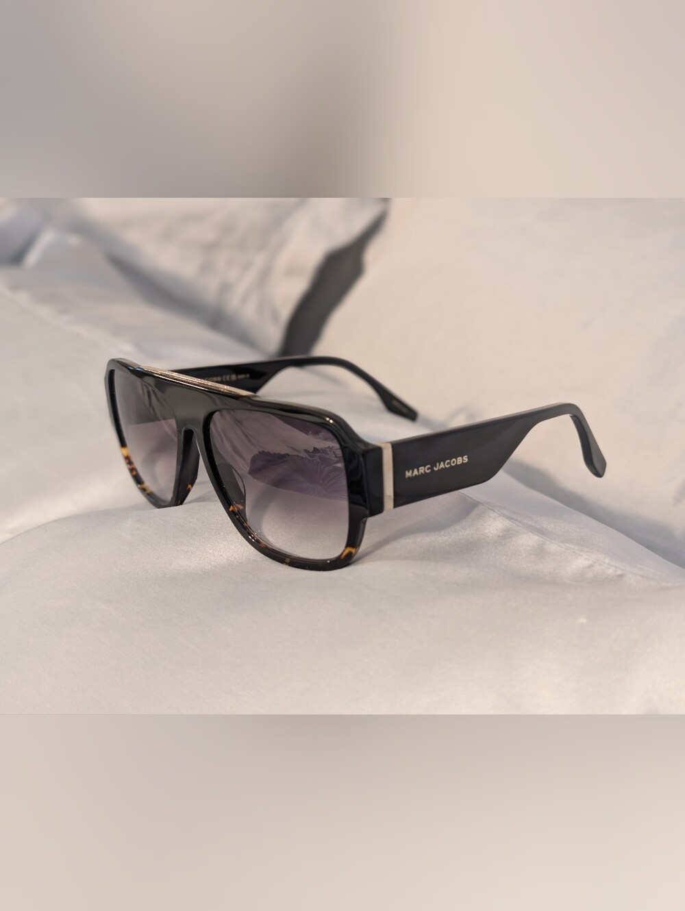 ​NWT Marc Jacobs MARC 756/S Oversized Aviator Sunglasses Black Tortoise UNISEX